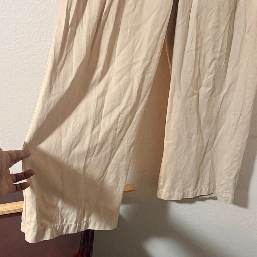 Madewell linen Harlow wide leg linen Lagenlook Beige Pants Sz 10 P - Picture 3 of 13